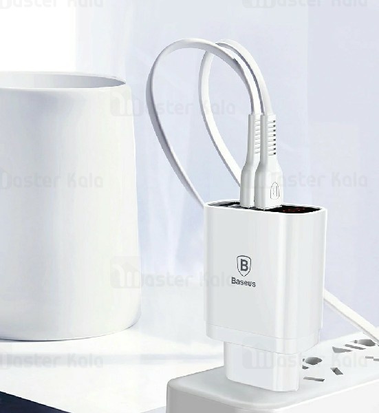 آداپتور شارژر 3 پورت بیسوس Baseus Mirror Travel Charger CCALL-BH01 توان 3.4 آمپر