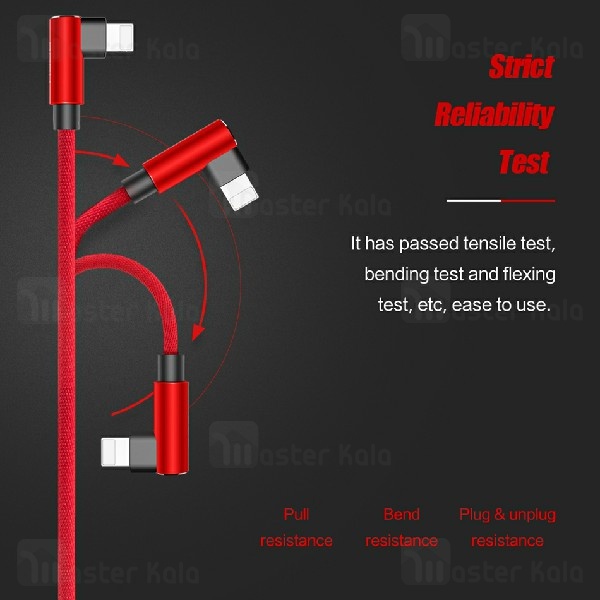 کابل شارژ لایتنینگ راک ROCK L-shape Lightning RCB0600 با توان 2.1 آمپر