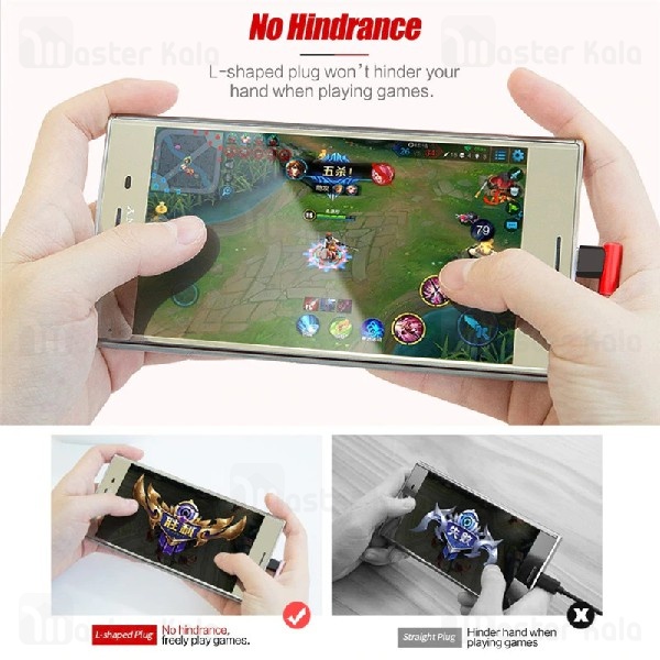 کابل شارژ Type C راک ROCK L-shape Type C RCB0602 با توان 2.0 آمپر