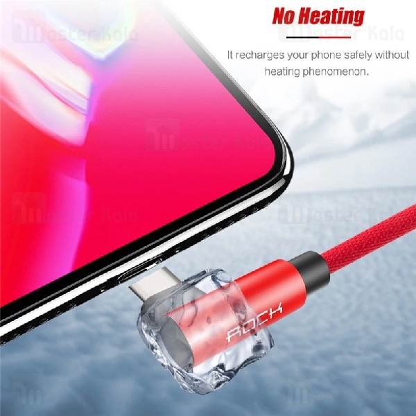 کابل شارژ Type C راک ROCK L-shape Type C RCB0602 با توان 2.0 آمپر