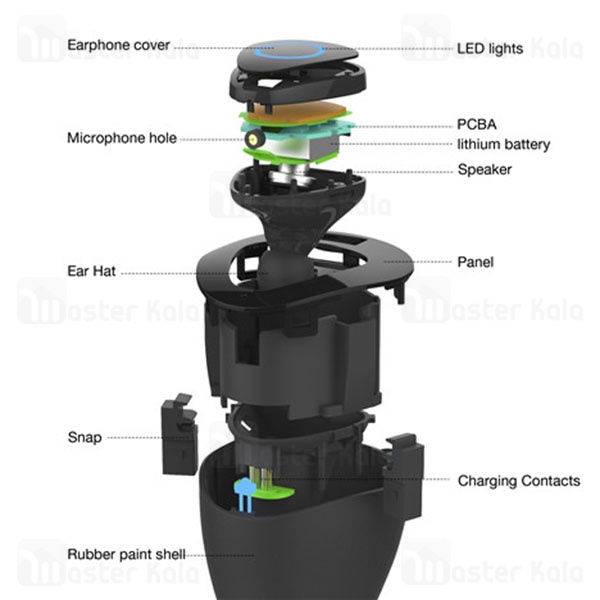 هندزفری و شارژر فندکی Roman R6000 Bluetooth Headset Car Charger