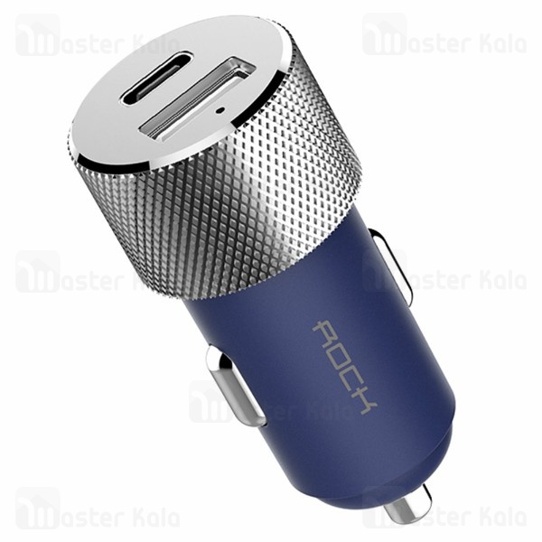 شارژ فندکی دو پورت راک Rock RCC0128 Sitor Car Charger با پورت تایپ سی 3 آمپر