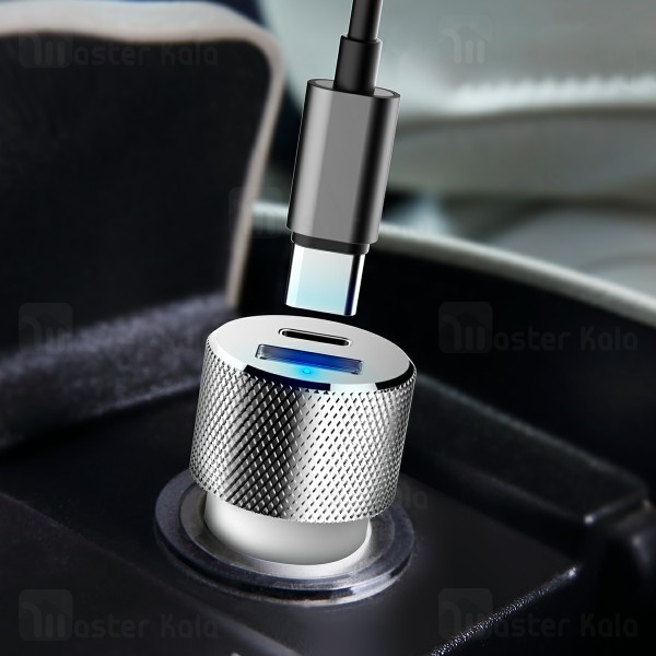 شارژ فندکی دو پورت راک Rock RCC0128 Sitor Car Charger با پورت تایپ سی 3 آمپر