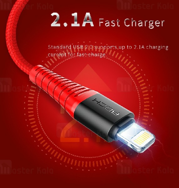 کابل لایتنینگ راک Rock Hi-Tensile توان 2.1 آمپر و طول 25 سانتی متر