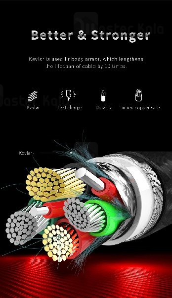 کابل لایتنینگ راک Rock Hi-Tensile توان 2.1 آمپر و طول 25 سانتی متر