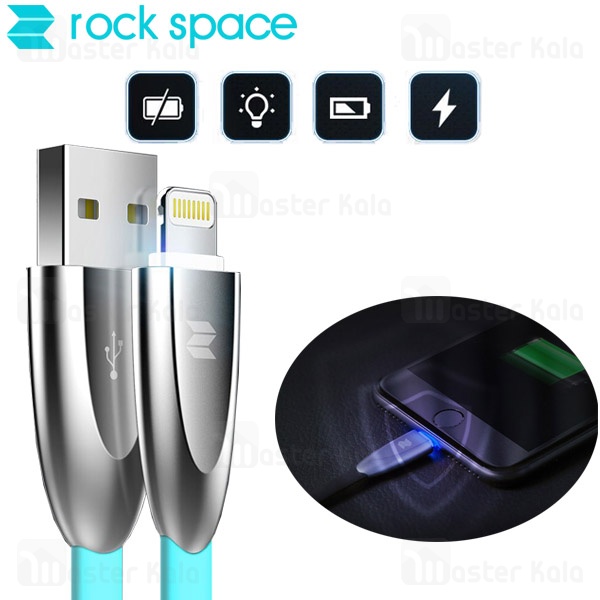 کابل آیفونی Rockspace Metal Lightning Auto Disconnect Data Cable