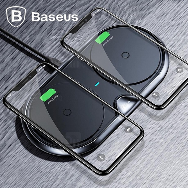 شارژر وایرلس 20 وات بیسوس Baseus Dual Plastic Wireless WXSJK-01 شارژ همزمان دو دستگاه