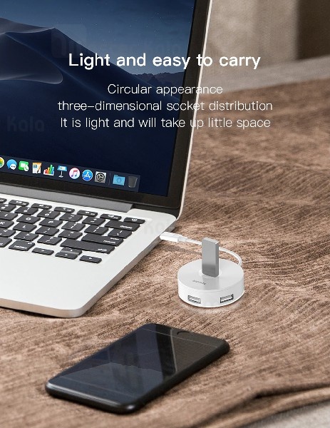 هاب 5 پورت بیسوس Baseus cahub-f01 Round Box Hub Adapter USB 3.0
