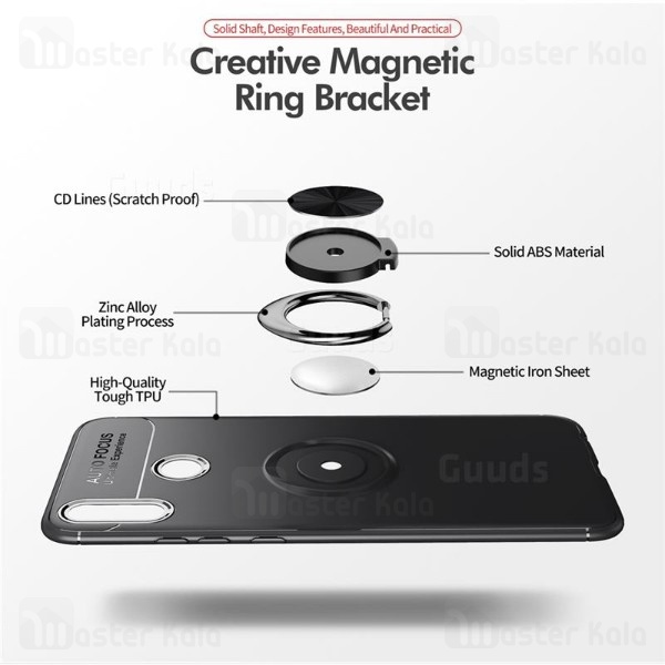 قاب ژله ای طرح چرم انگشتی Huawei Honor 8C Becation A.F Magnetic Ring