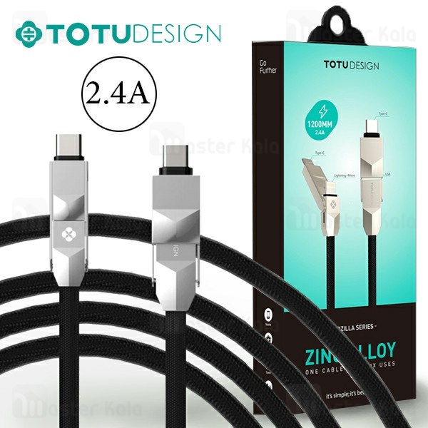 کابل 6 کاره توتو TOTU Godzilla BBAA-01 توان 2.4 آمپر و طول 1.2 متر