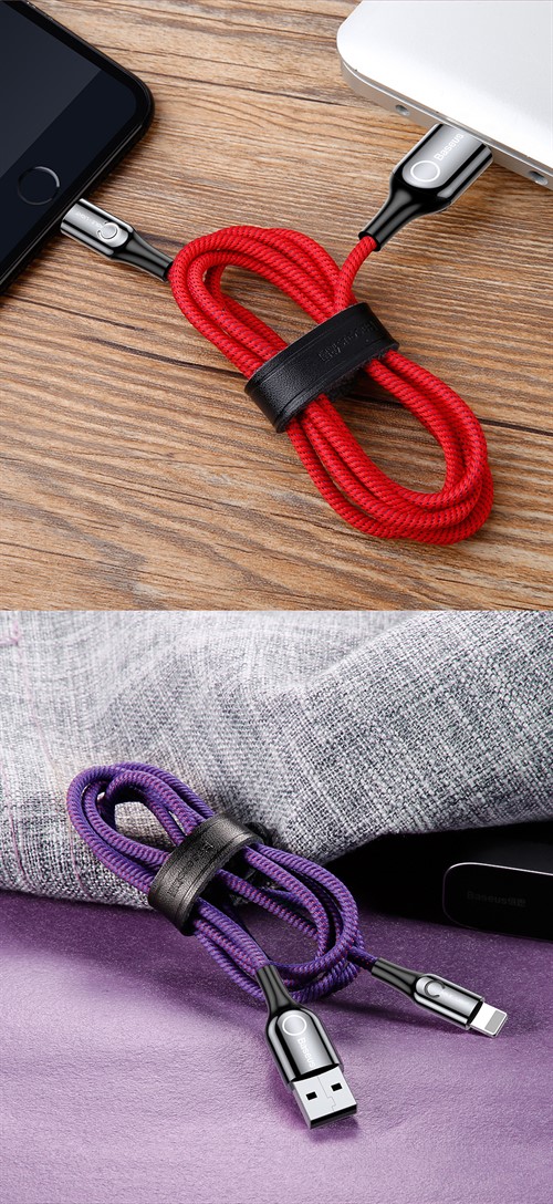 کابل لایتنینگ Baseus C-Shaped Light intelligent CALCD-01