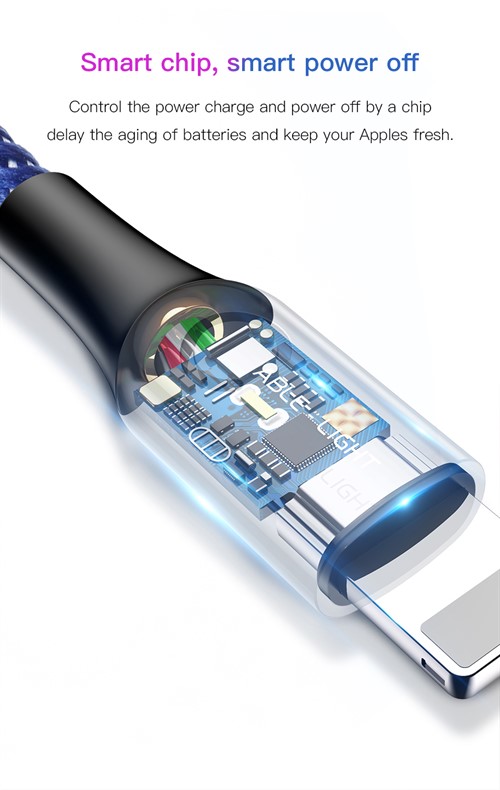کابل لایتنینگ Baseus C-Shaped Light intelligent CALCD-01
