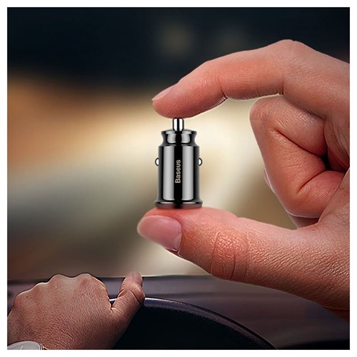 شارژر فندکی اتومبیل 2 پورت بیسوس Baseus Grain Car Charger بسیار کوچک