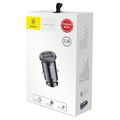 شارژر فندکی اتومبیل 2 پورت بیسوس Baseus Grain Car Charger CCALL-ML01 بسیار کوچک