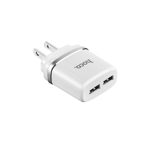 شارژر دیواری 2 پورت هوکو Hoco C12A Dual USB Charger همراه با کابل