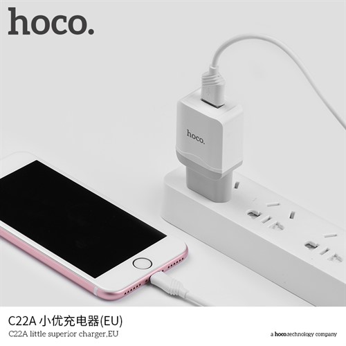 شارژر دیواری تک پورت 2.4 آمپر هوکو Hoco C22A Charger high quality