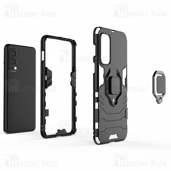 قاب ضد ضربه OnePlus Nord 2 5G Black Panther KEYSION Shockproof Armor Ring Holder Case