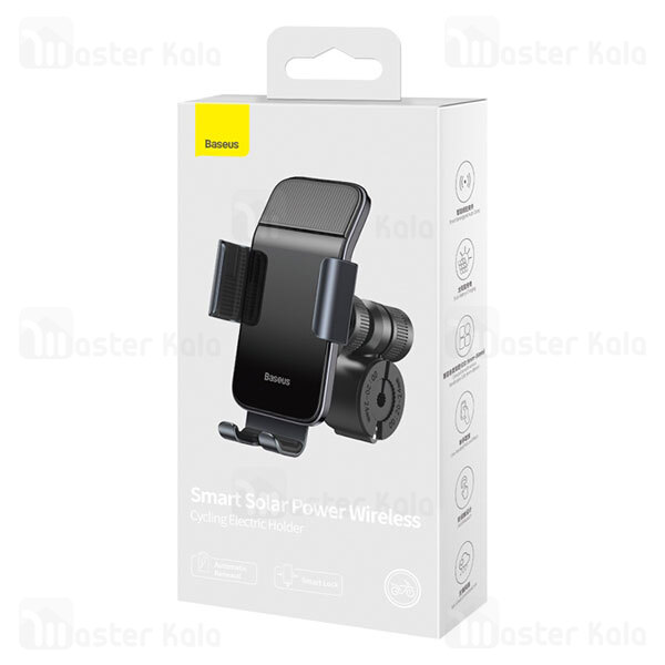 هولدر هوشمند Baseus Smart Solar Power Wireless Cycling Electric Holder SUZG010001