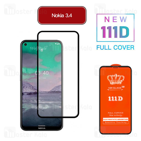 گلس تمام صفحه Nokia 3.4 111D Glass Full Screen Protector