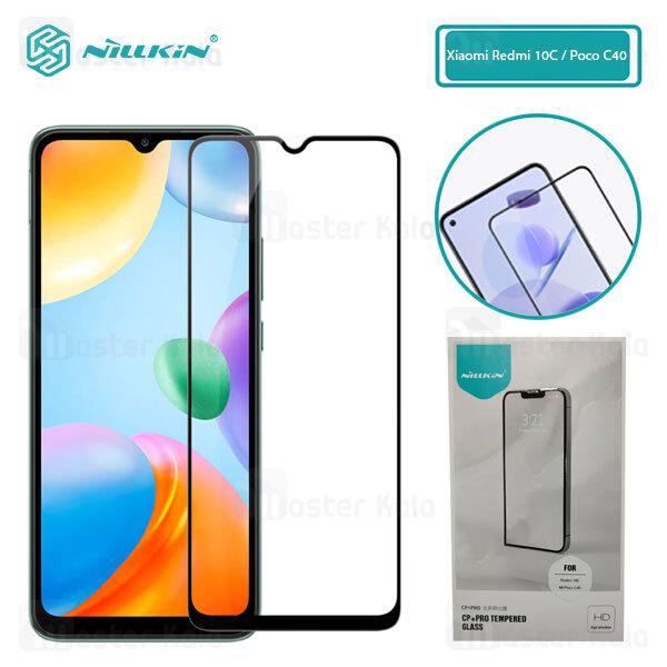 محافظ صفحه نمایش شیشه ای تمام صفحه تمام چسب Xiaomi Redmi 10C / Poco C40 Nillkin CP+ Pro