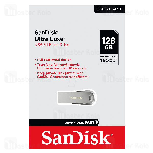 فلش مموری 128 گیگابایت سن دیسک SanDisk Ultra Luxe SDCZ74