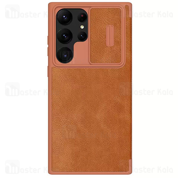 کیف چرمی نیلکین سامسونگ Samsung Galaxy S23 Ultra Nillkin Qin Pro Leather Case دارای محافظ دوربین