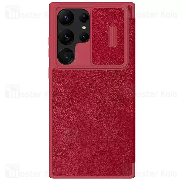 کیف چرمی نیلکین سامسونگ Samsung Galaxy S23 Ultra Nillkin Qin Pro Leather Case دارای محافظ دوربین