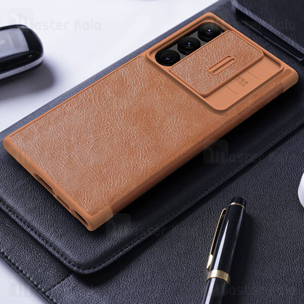 کیف چرمی نیلکین سامسونگ Samsung Galaxy S23 Ultra Nillkin Qin Pro Leather Case دارای محافظ دوربین