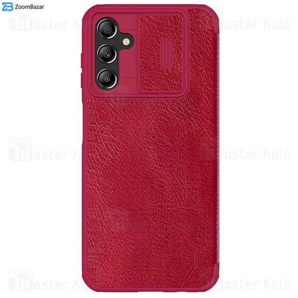 کیف چرمی نیلکین سامسونگ Samsung Galaxy A14 4G Nillkin Qin Pro Leather Case دارای محافظ دوربین