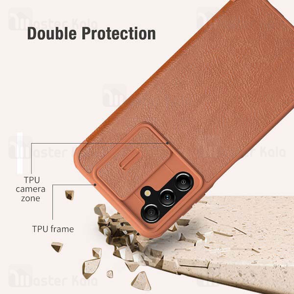 کیف چرمی نیلکین سامسونگ Samsung Galaxy A14 4G Nillkin Qin Pro Leather Case دارای محافظ دوربین