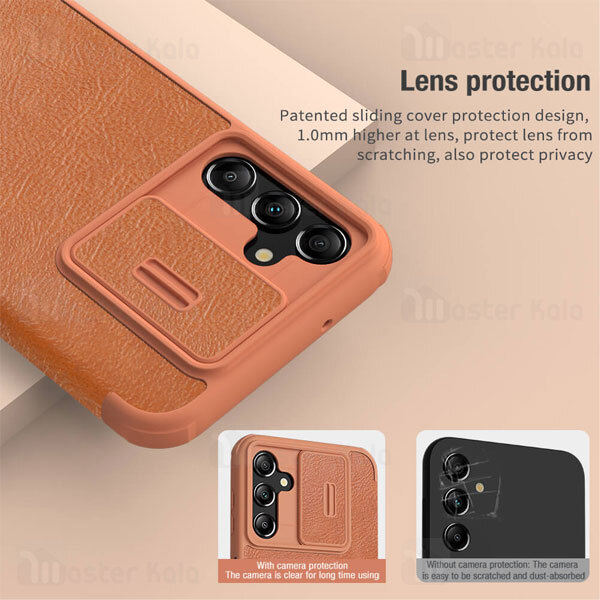 کیف چرمی نیلکین سامسونگ Samsung Galaxy A24 4G Nillkin Qin Pro Leather Case دارای محافظ دوربین