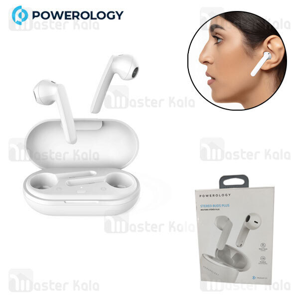 هندزفری بلوتوث دوگوش پاورولوژی Powerology True Wireless Stereo Buds PTWSEPWH