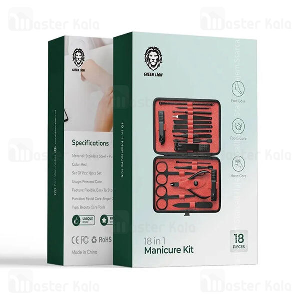 ست 18 عددی مانیکور گرین لاین Green Lion Manicure kit GNMTRVL18