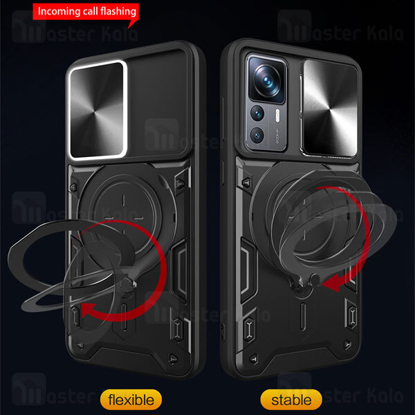 قاب ضد ضربه مگنتی Xiaomi 12T Pro / 12T Magnetic Support Case دارای محافظ دوربین