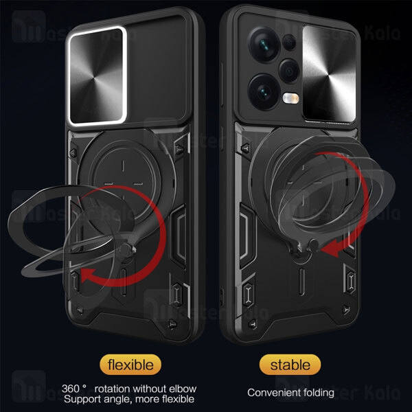 قاب ضد ضربه مگنتی Xiaomi Poco X5 Pro / Redmi Note 12 Pro Magnetic Support Case دارای محافظ دوربین