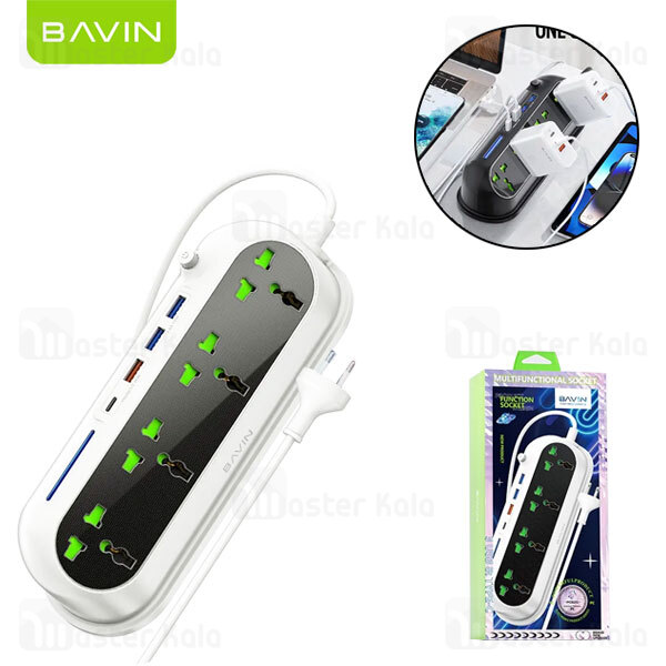 چند راهی برق و شارژر باوین Bavin PC825 دارای 4 پورت