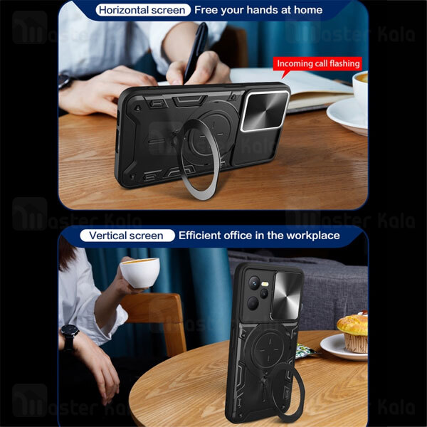 قاب ضد ضربه مگنتی Realme C35 Magnetic Support Case دارای محافظ دوربین