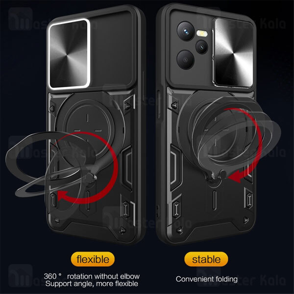 قاب ضد ضربه مگنتی Realme C35 Magnetic Support Case دارای محافظ دوربین