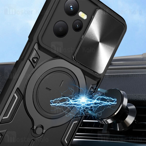 قاب ضد ضربه مگنتی Realme C35 Magnetic Support Case دارای محافظ دوربین