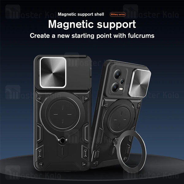 قاب ضد ضربه مگنتی Xiaomi Redmi Note 12 Pro Plus Magnetic Support Case دارای محافظ دوربین