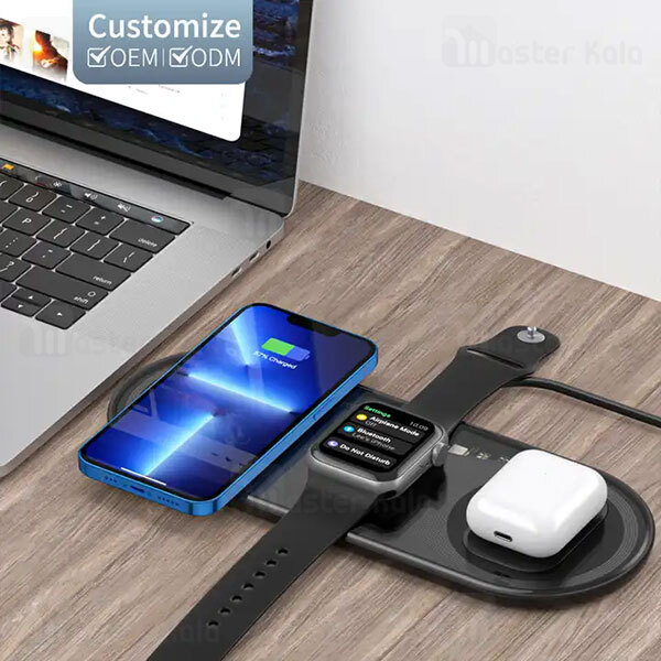 شارژر وایرلس باوین Bavin PC817 3 in 1 wireless charger توان 25 وات