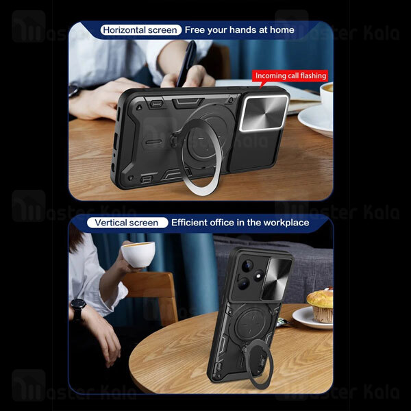 قاب ضد ضربه مگنتی Realme C51 Magnetic Support Case دارای محافظ دوربین