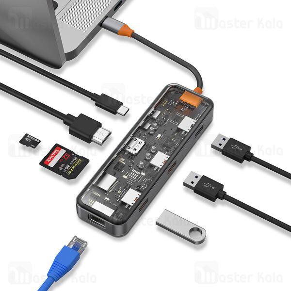 هاب 8 پورت بیوا Biva Type-C 8 in 1 HUB-03 Docking Station