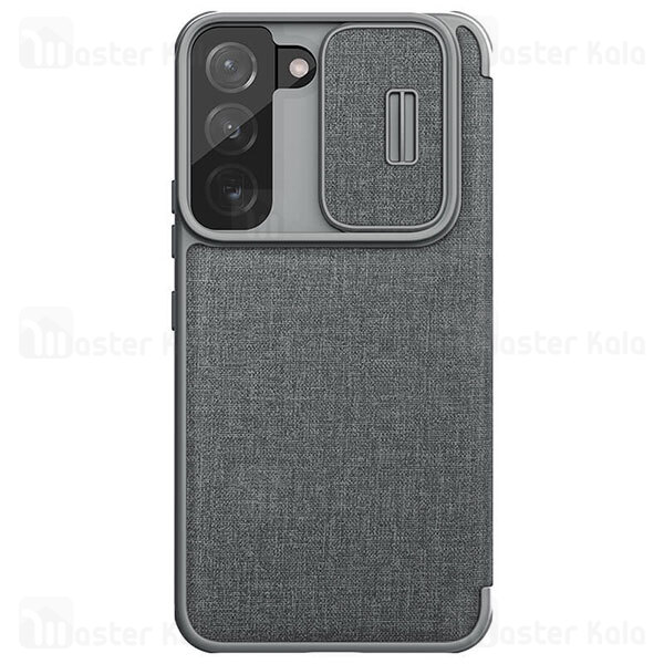 قاب محافظ لنز چرمی Nillkin Qin Pro Leather Case Samsung S22 Plus Sliding Cover