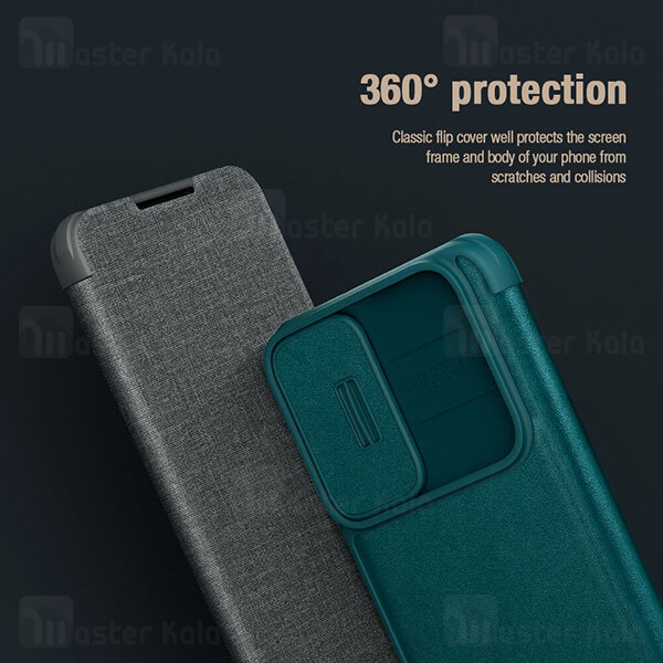 قاب محافظ لنز چرمی Nillkin Qin Pro Leather Case Samsung S22 Plus Sliding Cover