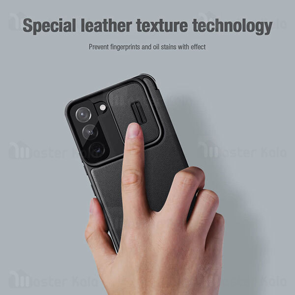 قاب محافظ لنز چرمی Nillkin Qin Pro Leather Case Samsung S22 Plus Sliding Cover