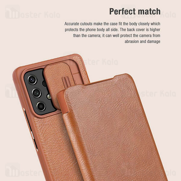 قاب محافظ لنز چرمی Nillkin Qin Pro Leather Case Samsung Galaxy A53 5G Sliding Cover