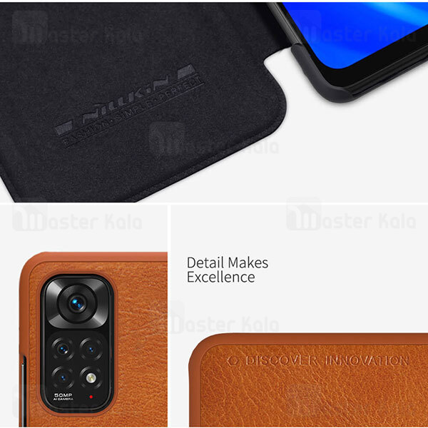 کیف چرمی نیلکین شیائومی Xiaomi Redmi Note 11 Nillkin Qin Leather Case