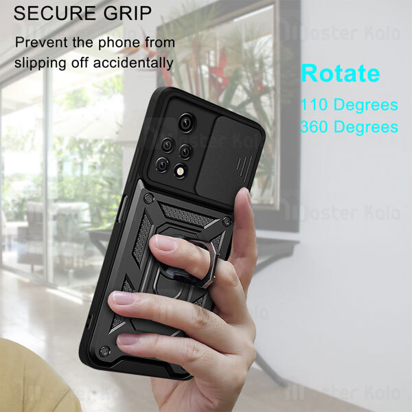 گارد محافظ ضد ضربه انگشتی Xiaomi Poco X4 Pro 5G SHUNIJA Armor Case دارای محافظ دوربین