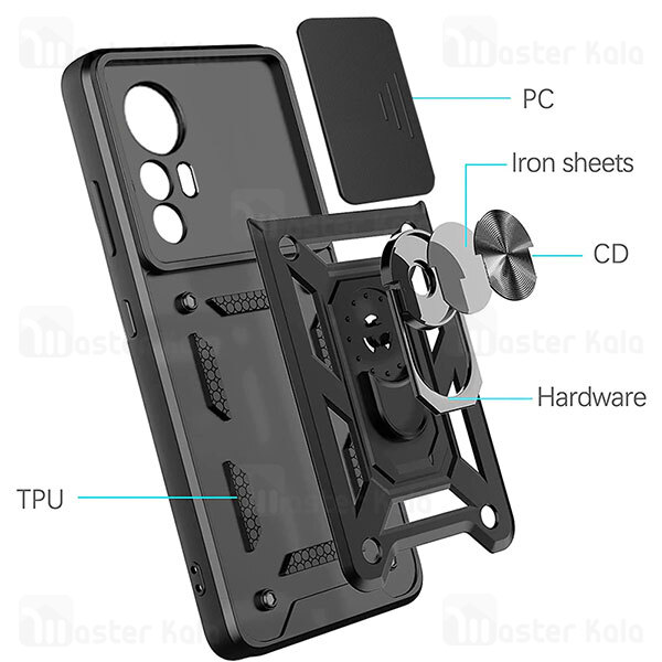 گارد محافظ ضد ضربه انگشتی Xiaomi 12 Pro SHUNIJA Case دارای محافظ دوربین